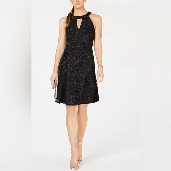 NW Nightway Glitter-Knit A-Line Dress Size 8 - Picture 1 of 11